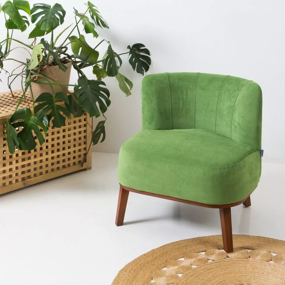 Кресло Shafran микровелюр зеленый