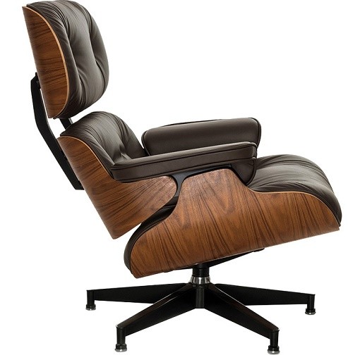 Кресло eames style lounge chair ottoman black premium u s version