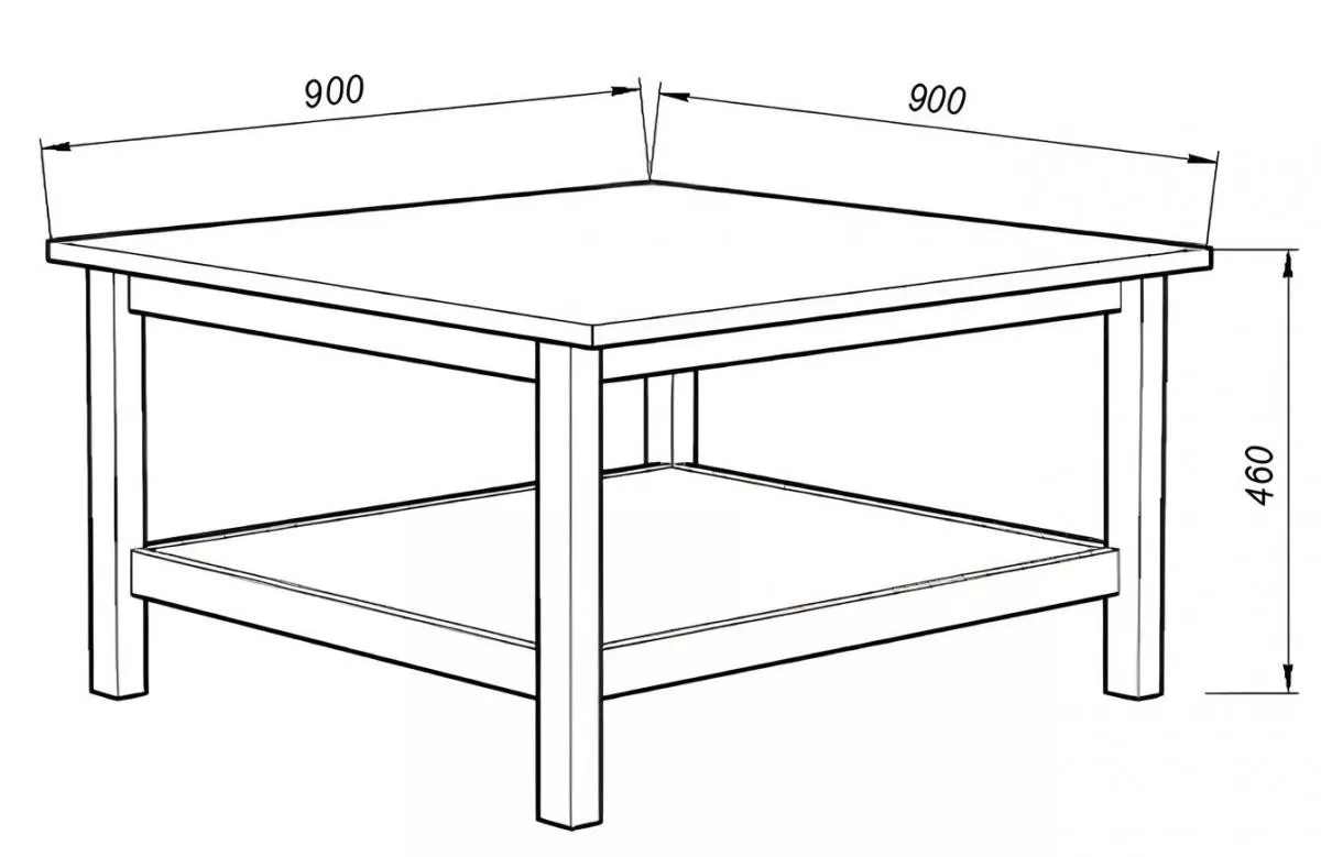 Журнальный стол 900х900